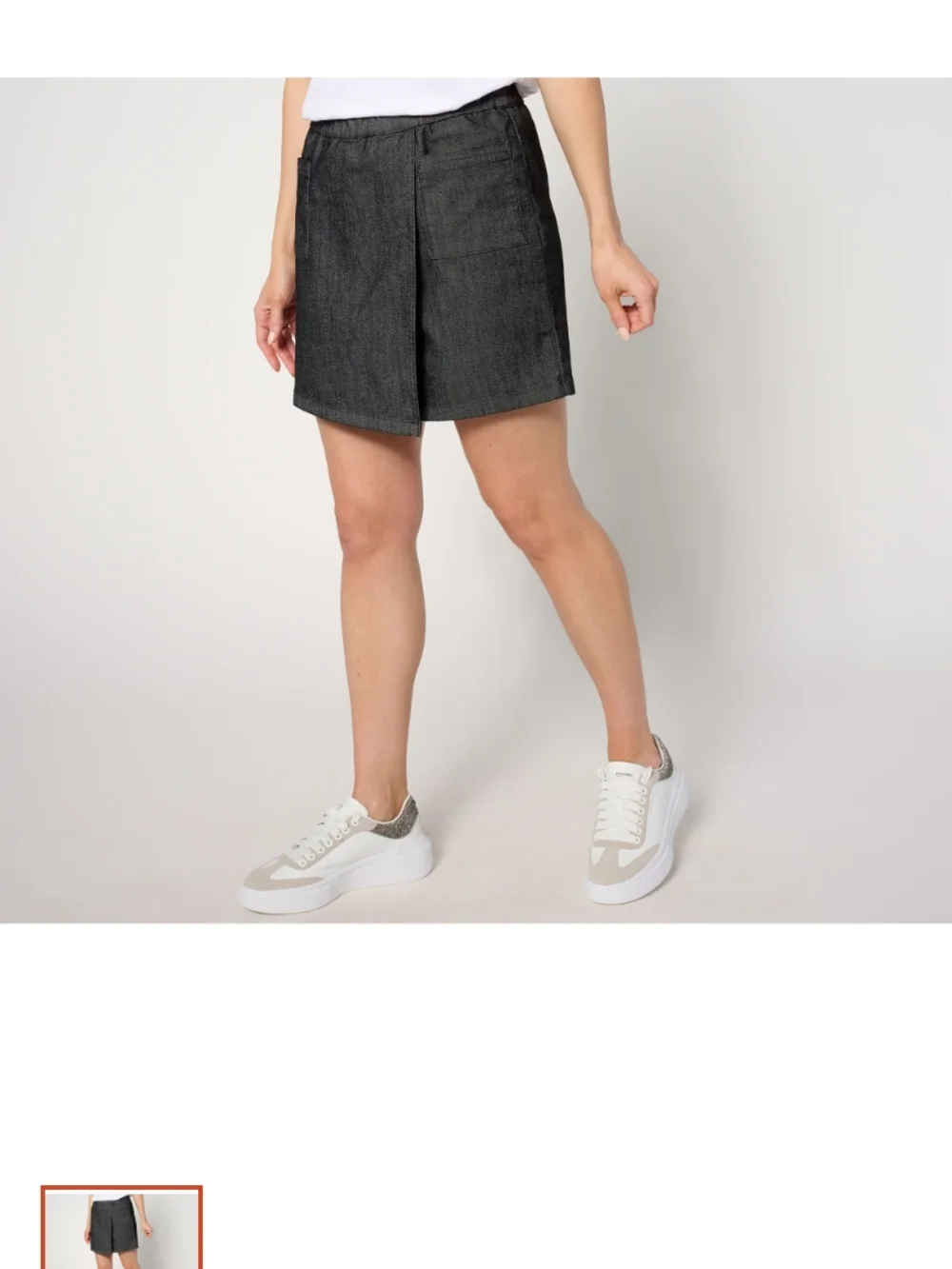 Anybody Skort Regular Faux Wrap Black Pull Up Skort - Picture 5 of 6